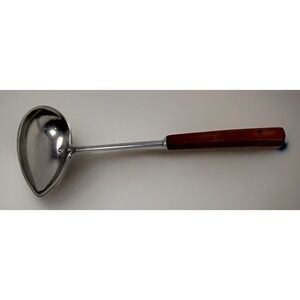 Vintage Teardrop Corona Ladle Stainless Steel USA 10" Red/Brown Bakelite Handle